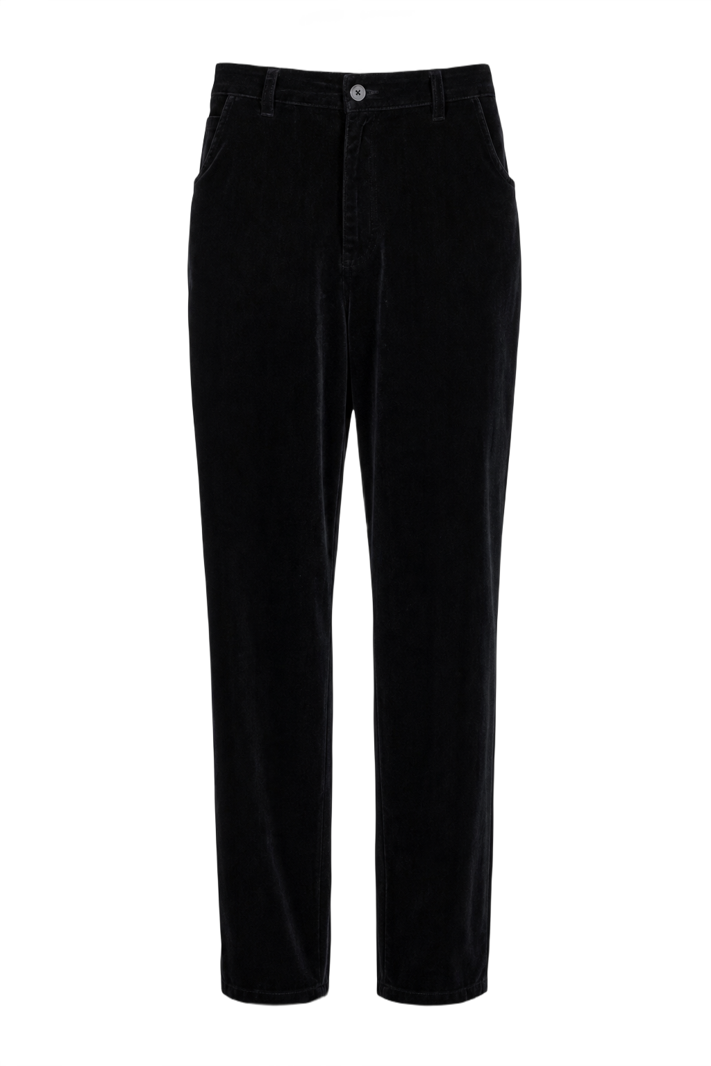 1990s Black Velvet Pants - Front View