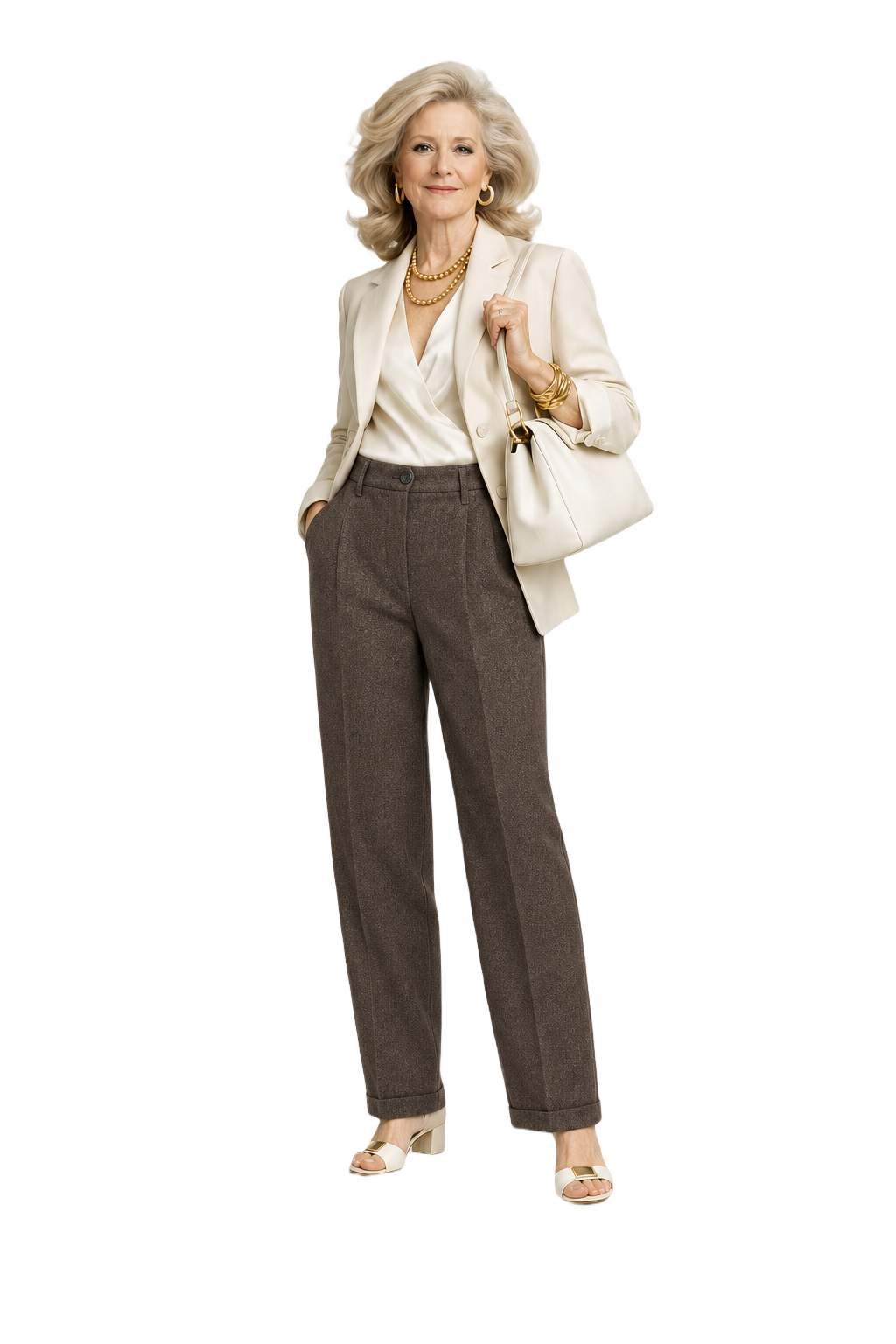 1970s Charcoal Grey Wool Trousers - Model