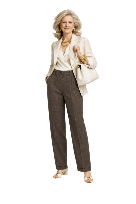 1970s Charcoal Grey Wool Trousers - Model