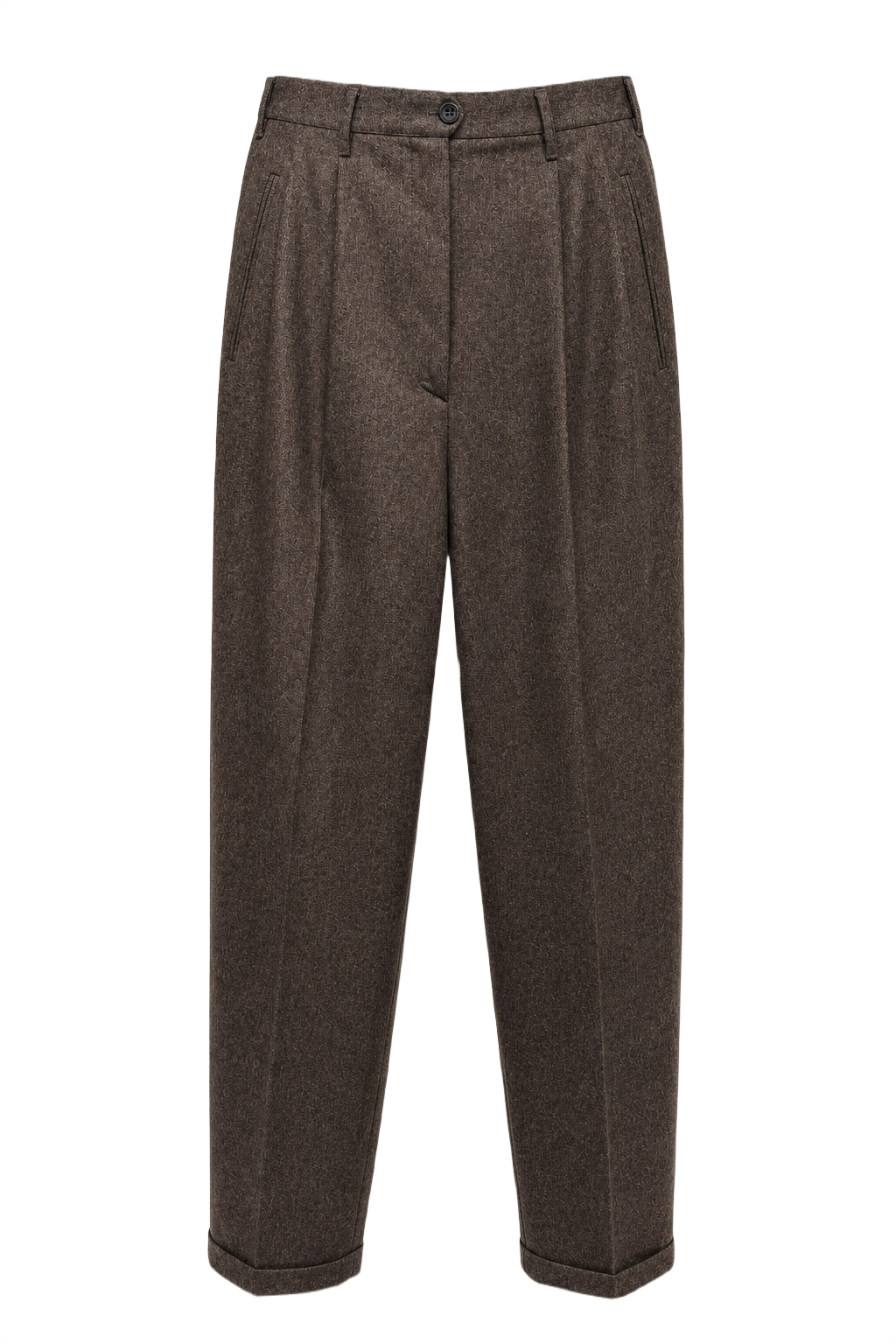 1970s Charcoal Grey Wool Trousers - Front View