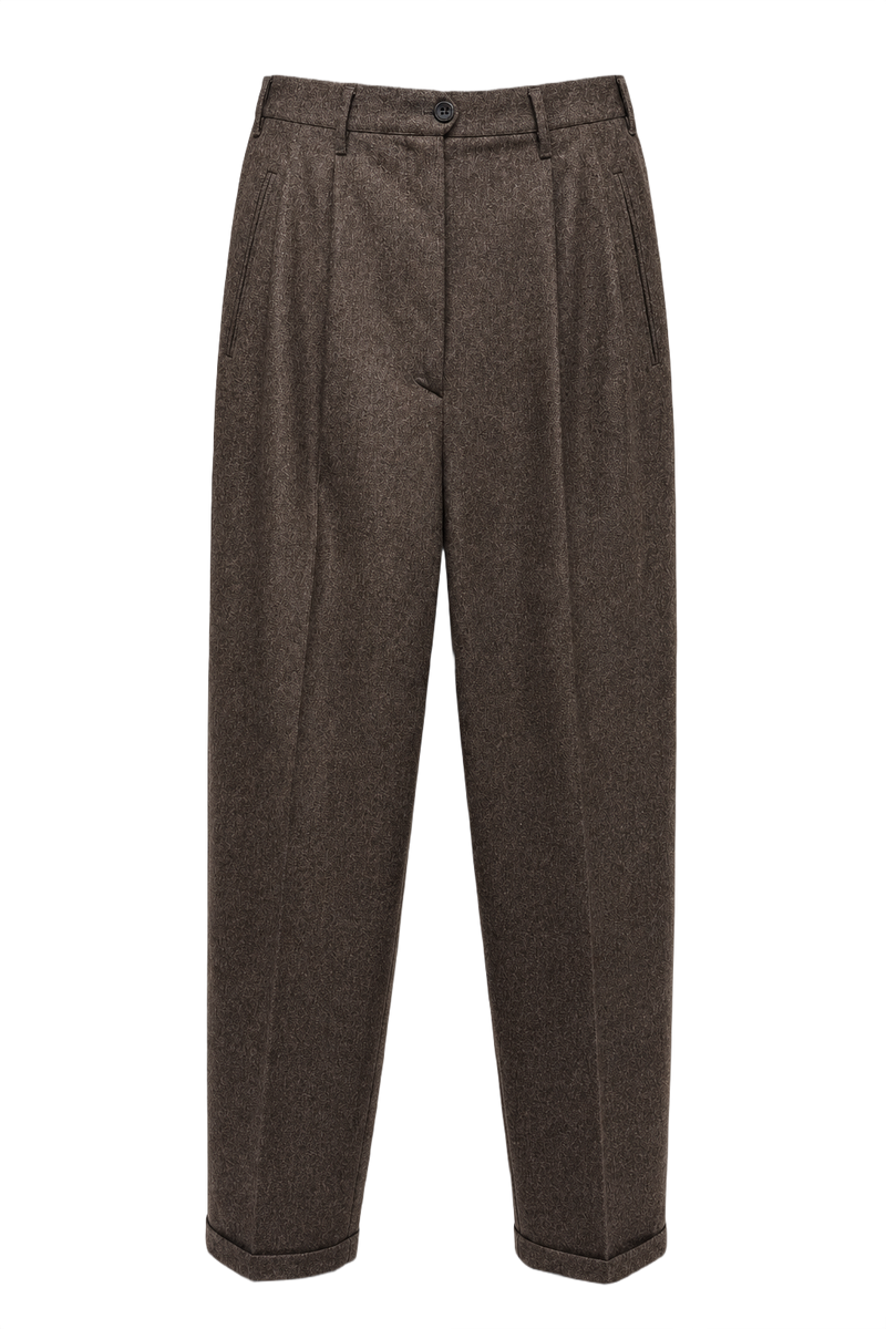 1970s Charcoal Grey Wool Trousers - Front View