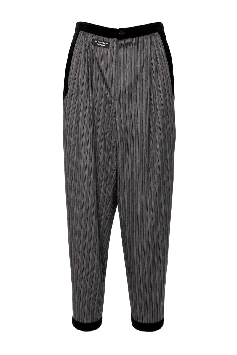 1970s Grey Wool Blend Pants - Front View