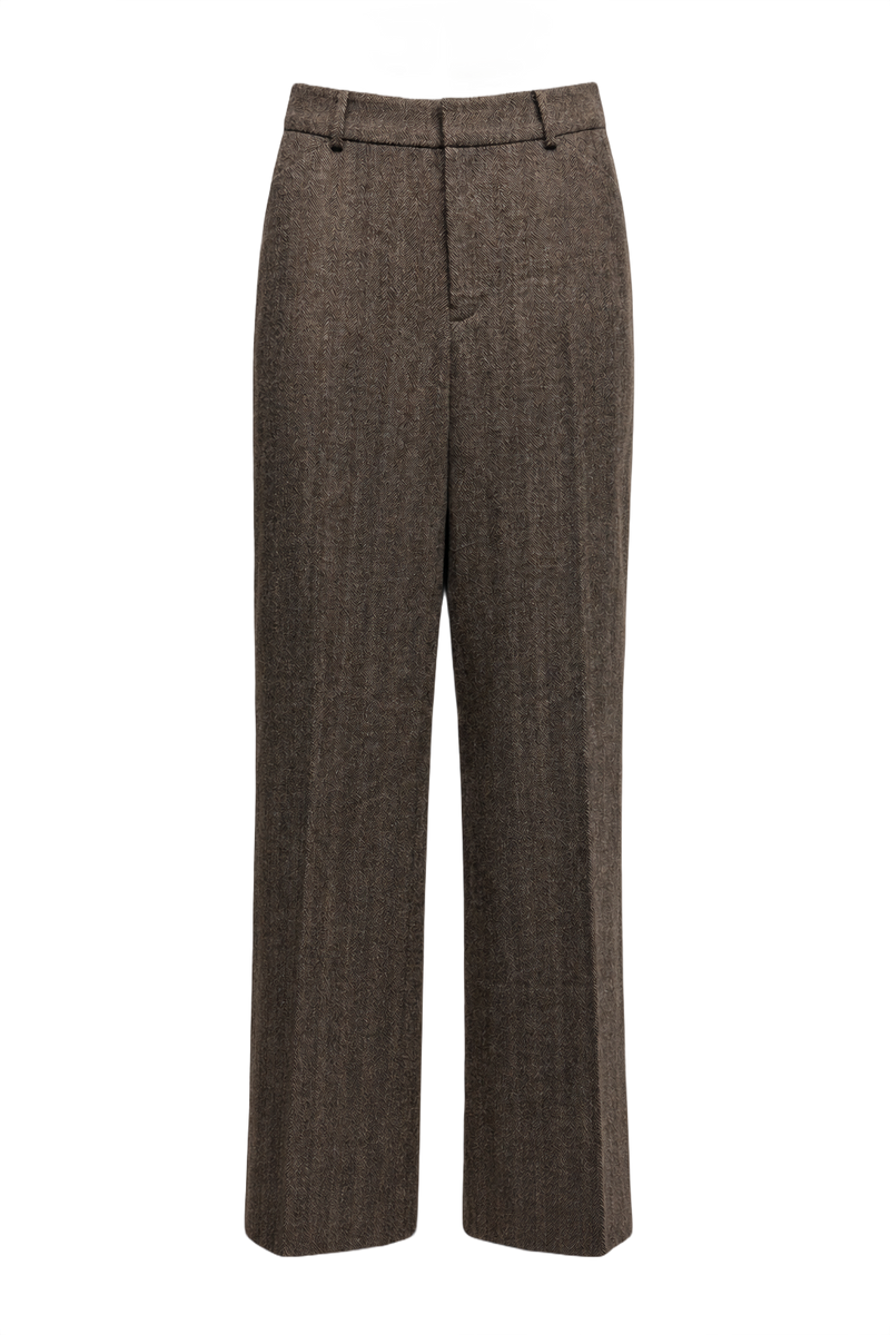 1970s Brown Wool Trousers - Front View