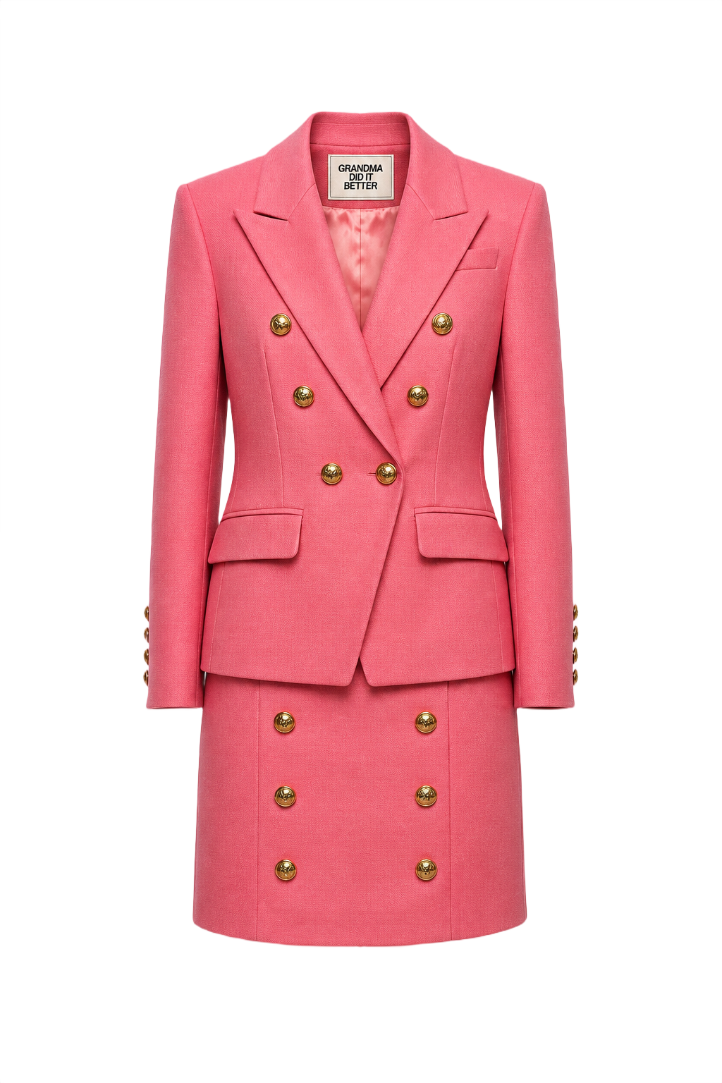 1990s Pink Wool Blend 2-Piece Set - Front View