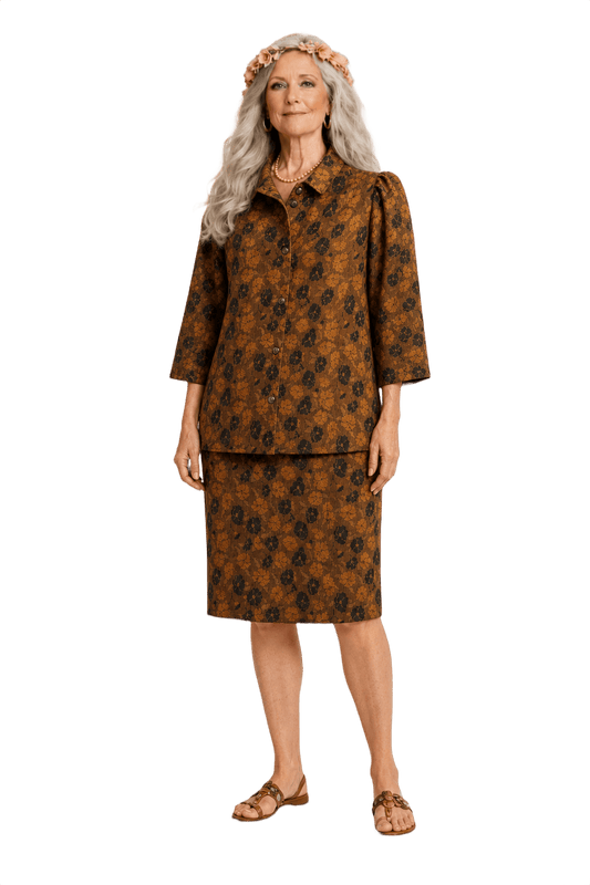 1970s Brown Corduroy 2-Piece Set - Model