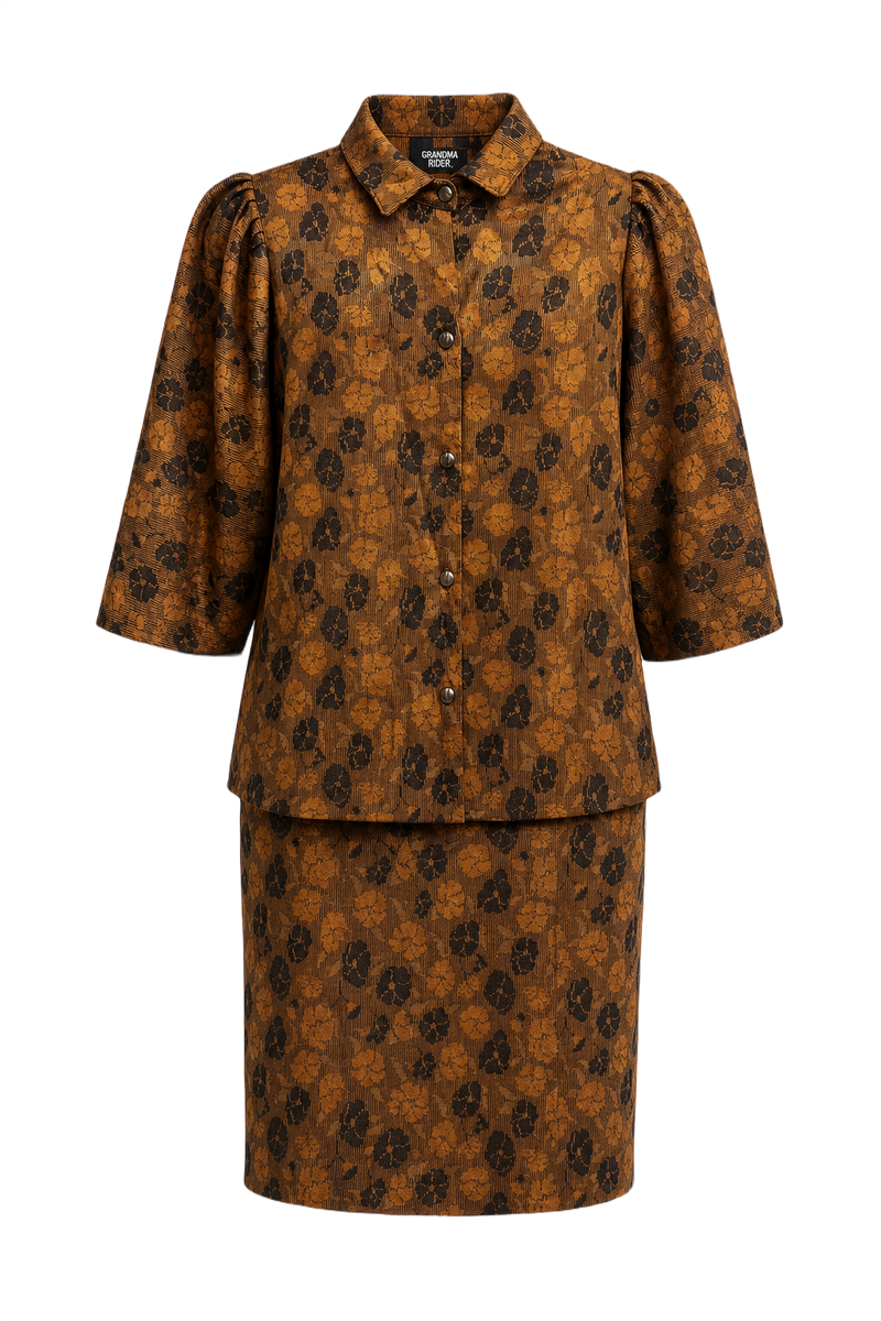 1970s Brown Corduroy 2-Piece Set - Front View