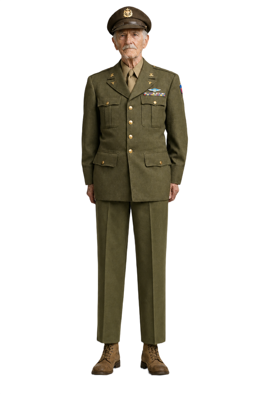 1940s Olive Green Wool Blend Trousers - Model