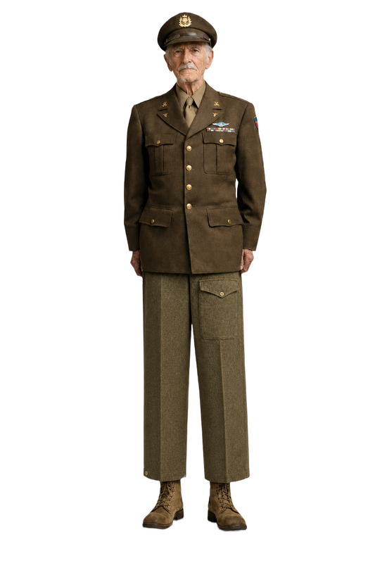 1940s Olive Green Wool Trousers - Model