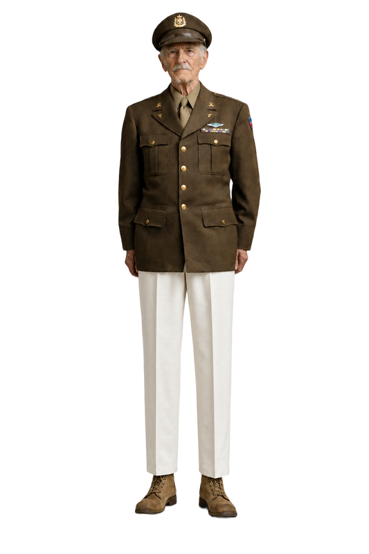 1940s White Cotton Trousers - Model