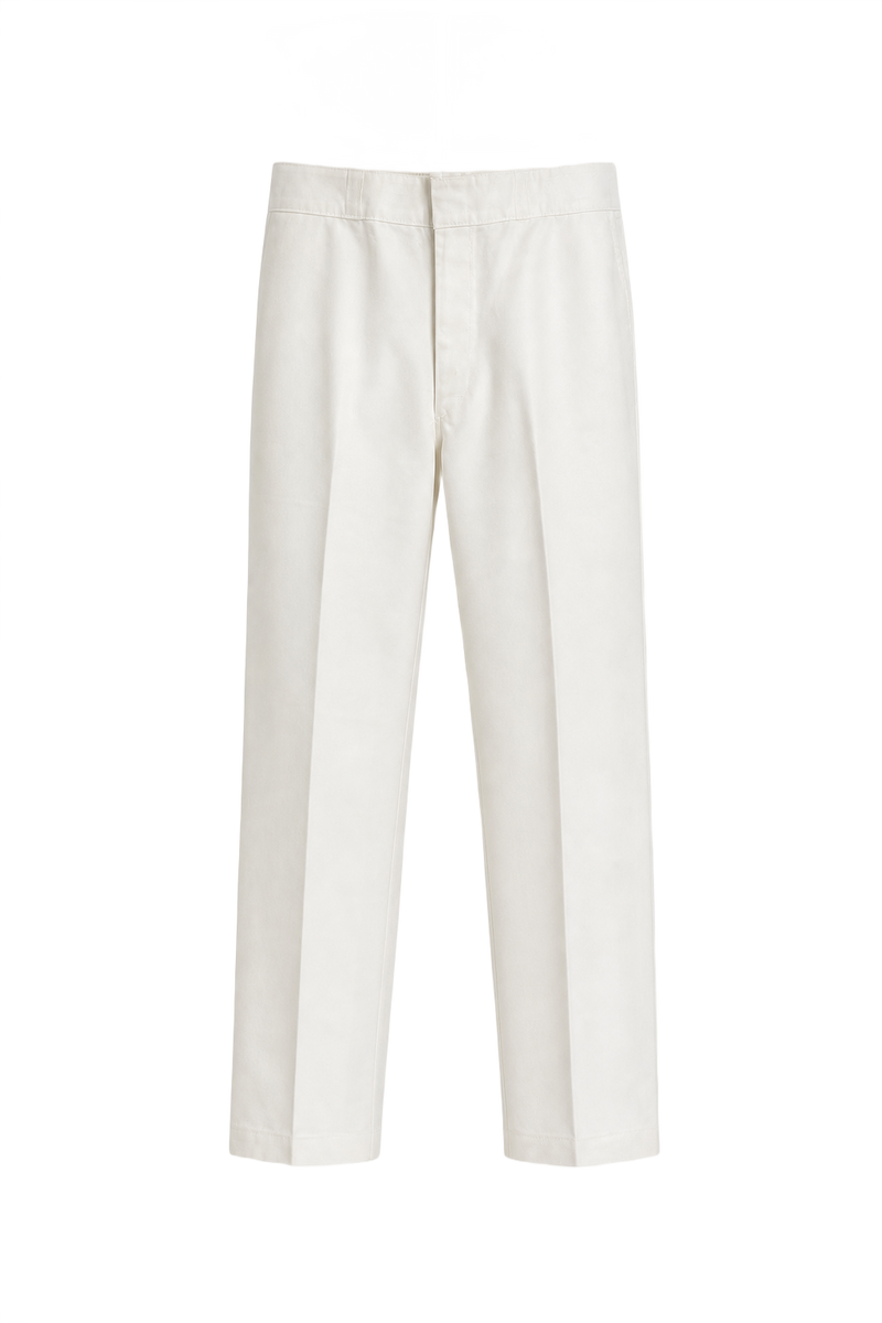 1940s White Cotton Trousers - Front View