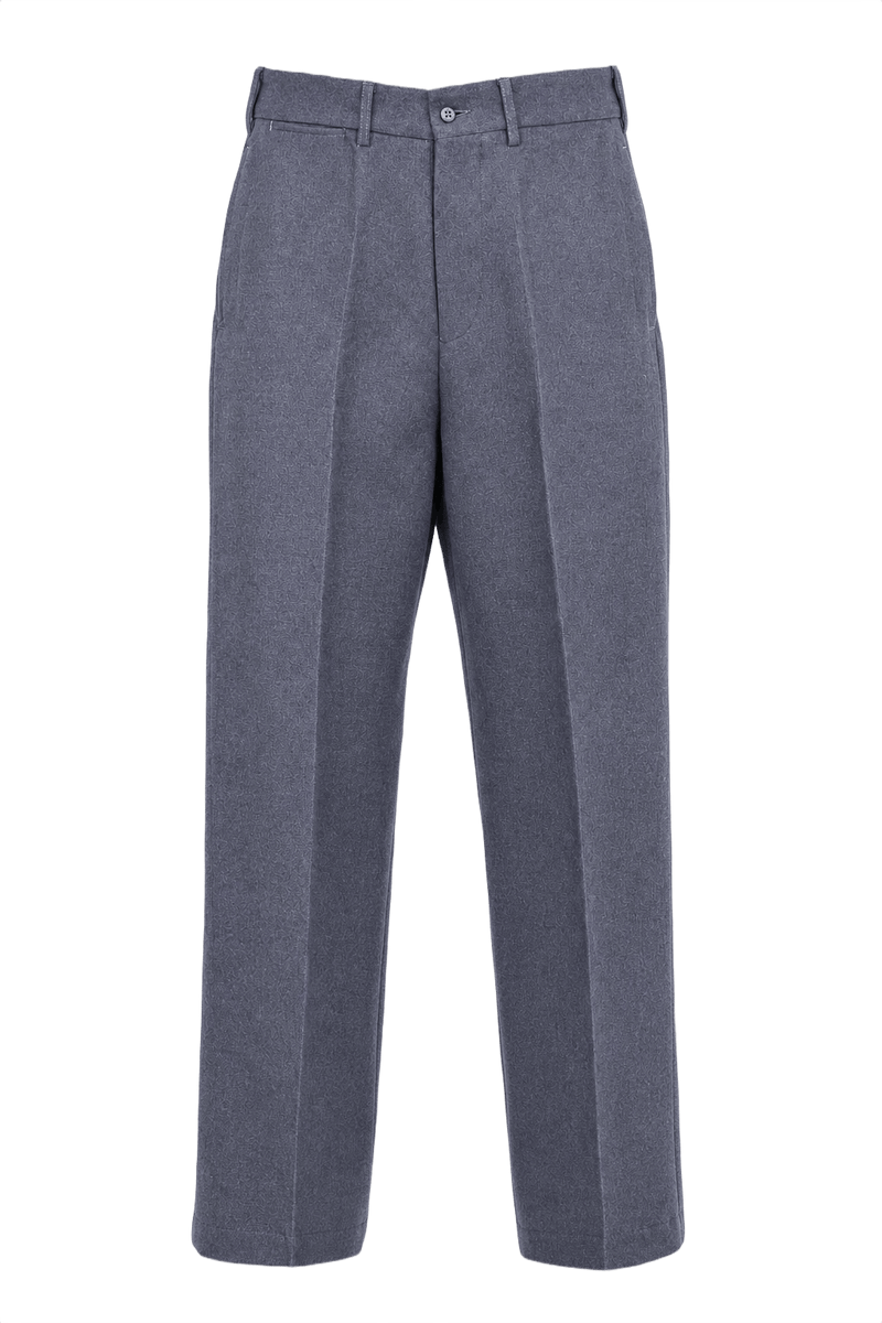 1940s Blue-Grey Wool Blend Trousers - Front View
