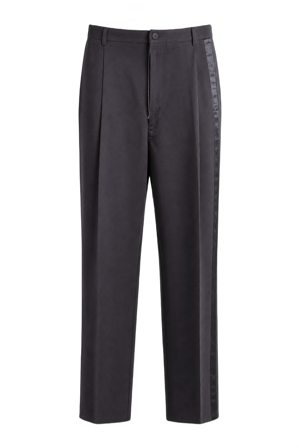 1940s Navy Blue Wool Blend Trousers - Front View