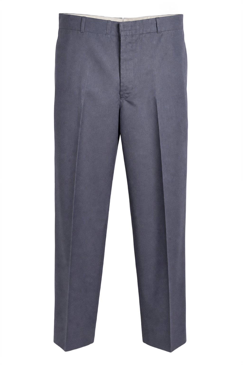 1940s Navy Blue Wool Blend Trousers - Front View