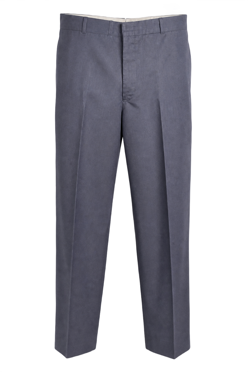 1940s Navy Blue Wool Blend Trousers - Front View