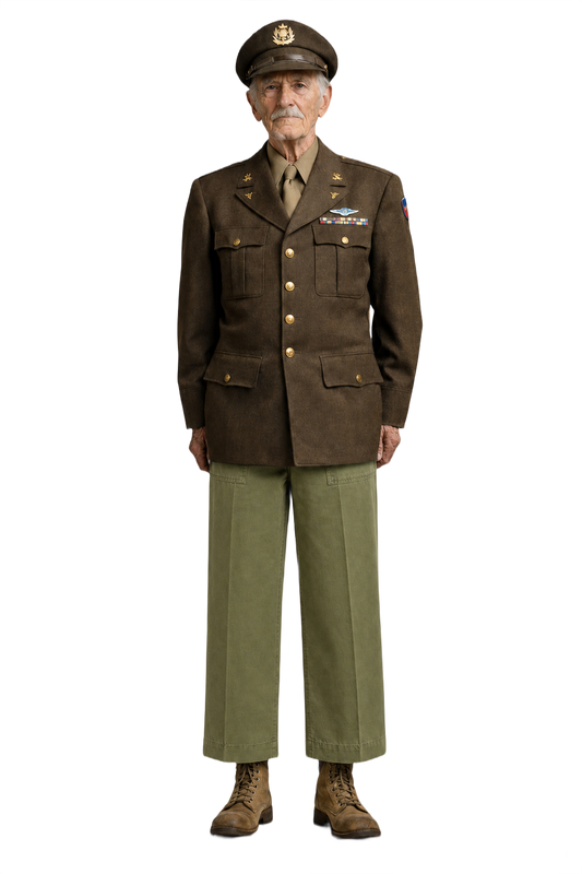 1940s Olive Green Cotton Trousers - Model