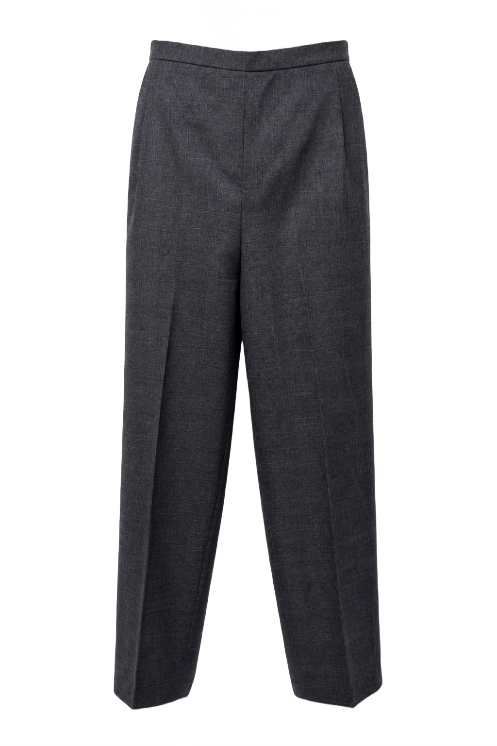 1990s Charcoal Grey Wool Blend Trousers - Front View