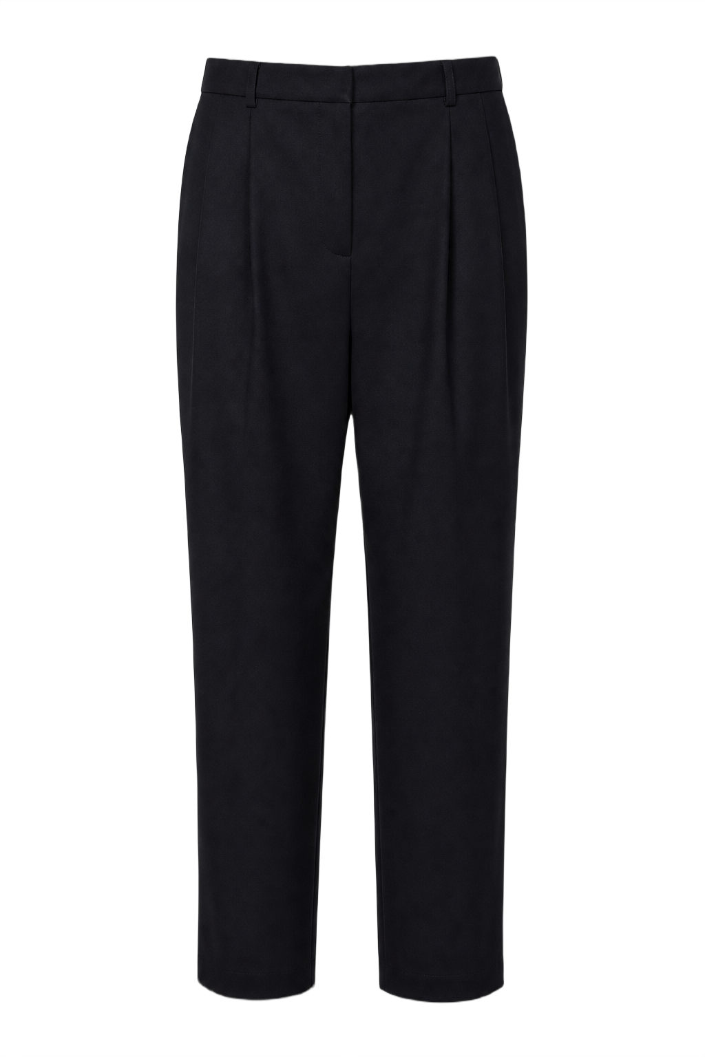 1990s Navy Blue Wool Blend Trousers - Front View