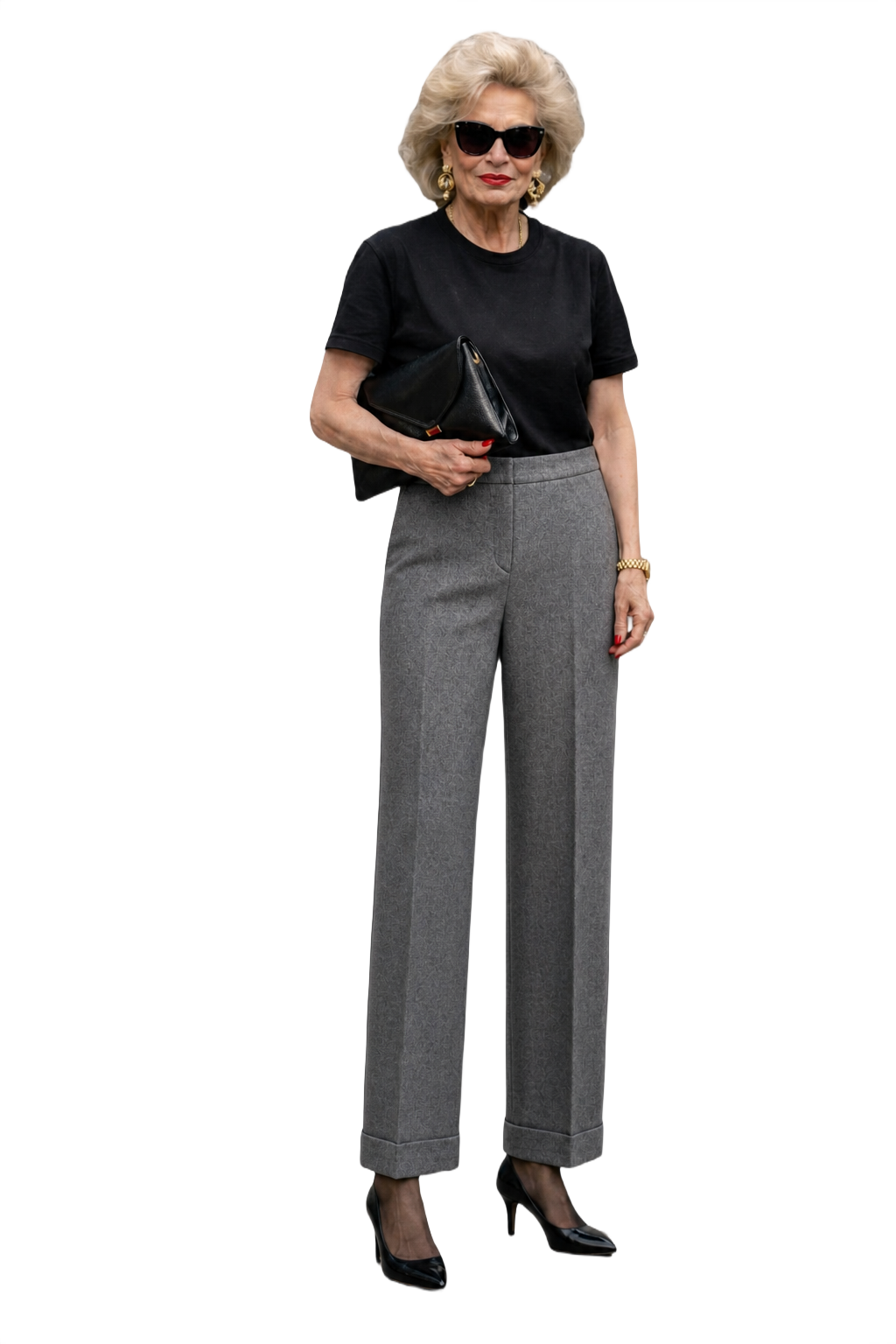 1990s Grey Wool Blend Trousers - Model