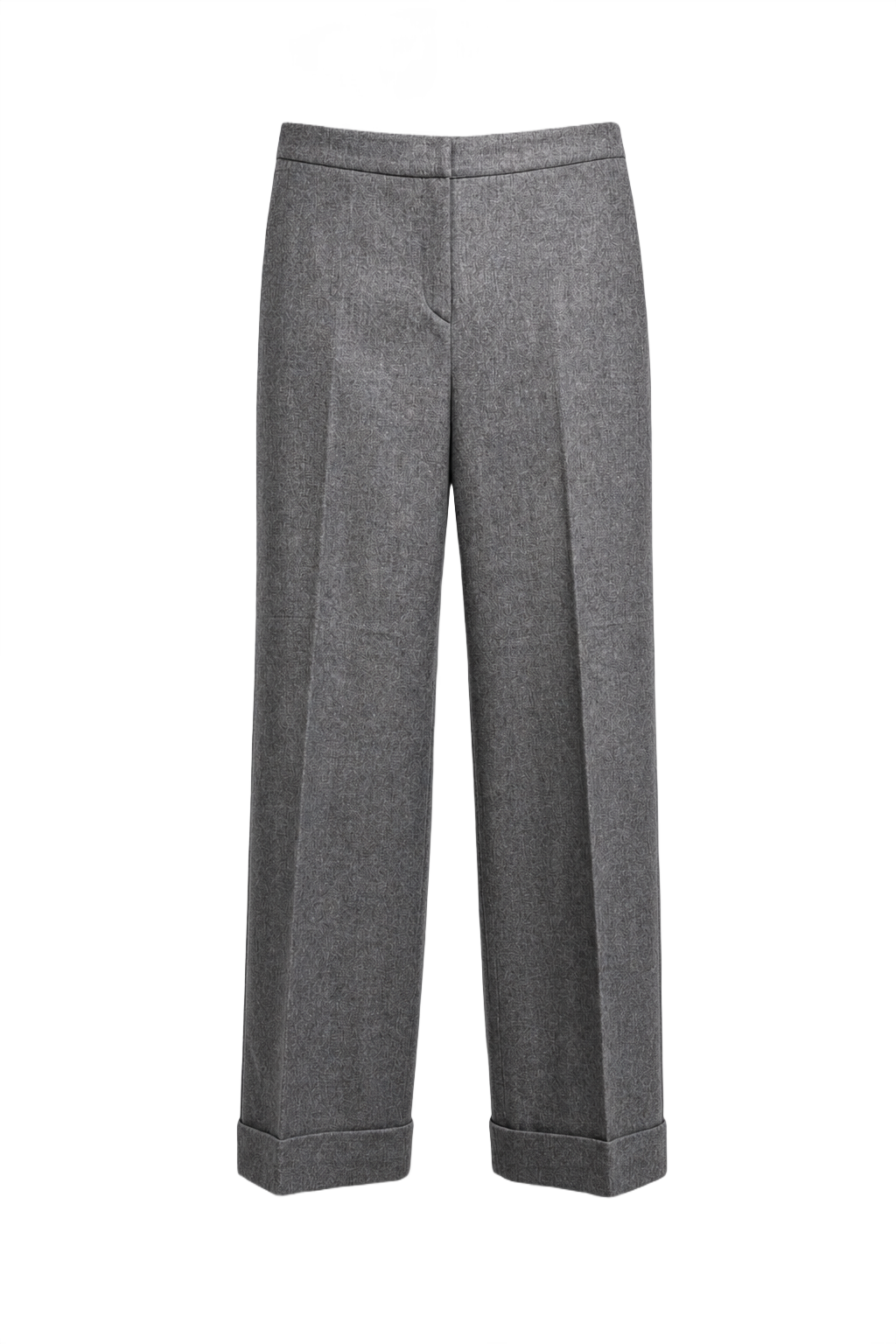 1990s Grey Wool Blend Trousers - Front View