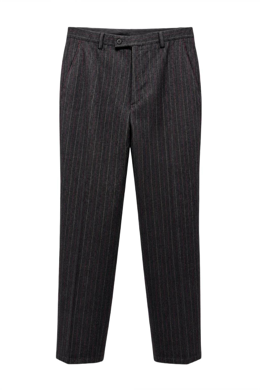 1990s Dark Gray Wool Blend Trousers - Front View