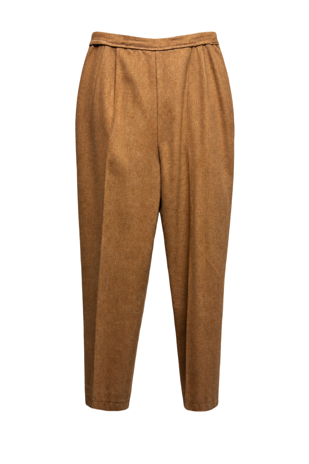 1990s Brown Wool Blend Trousers - Front View