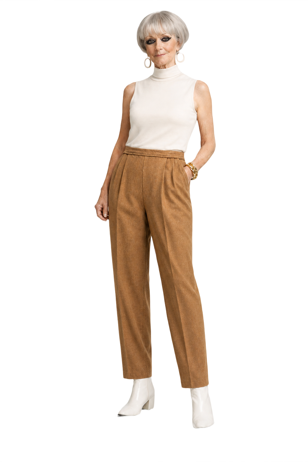 1990s Brown Wool Blend Trousers - Model