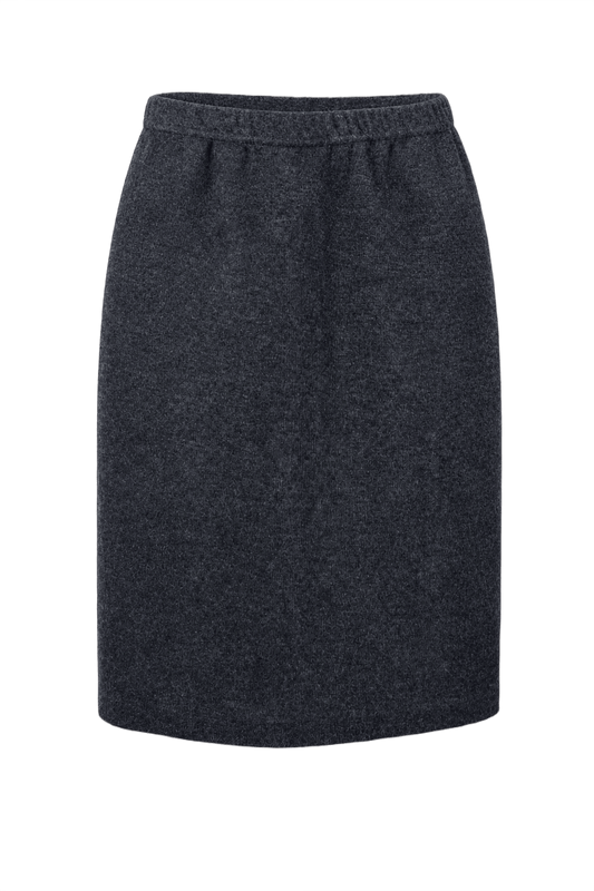 1990s Dark Gray Smooth Skirt - Front View