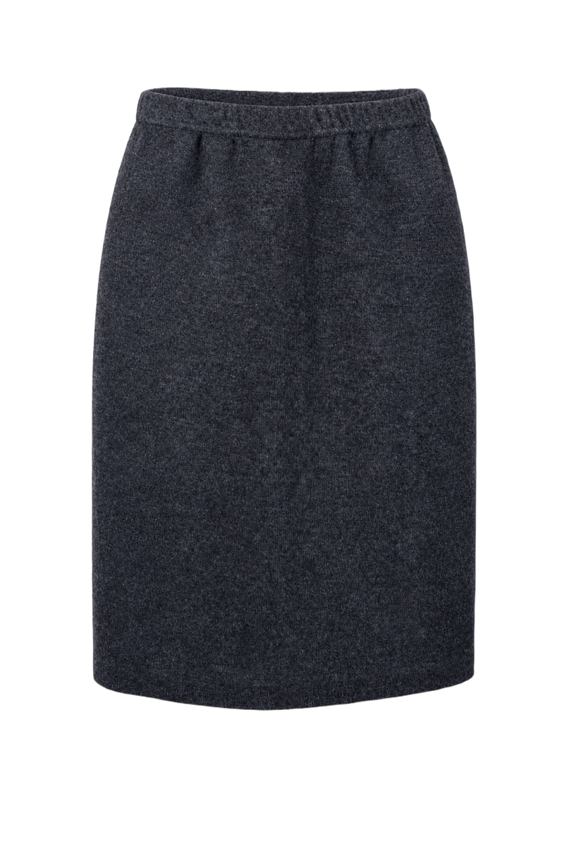 1990s Dark Gray Smooth Skirt - Front View