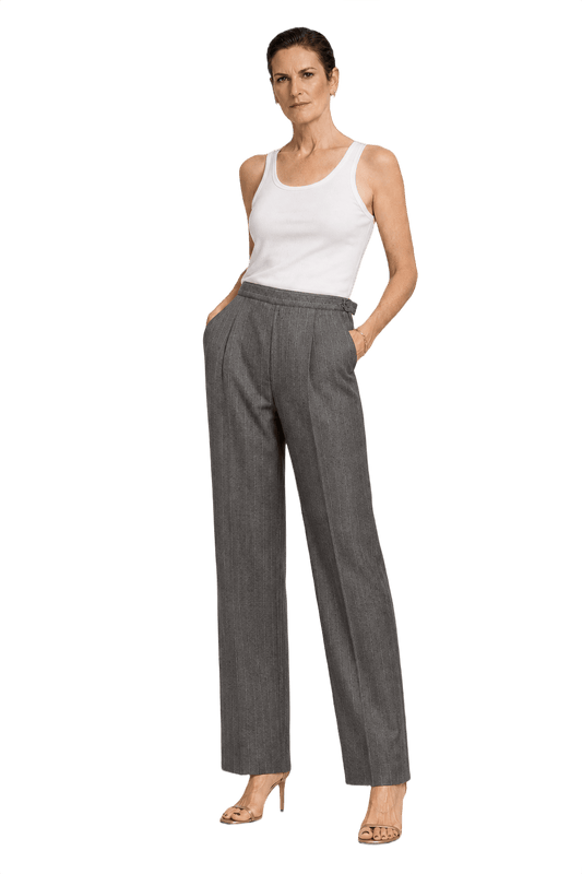 1990s Grey Wool Blend Trousers - Model