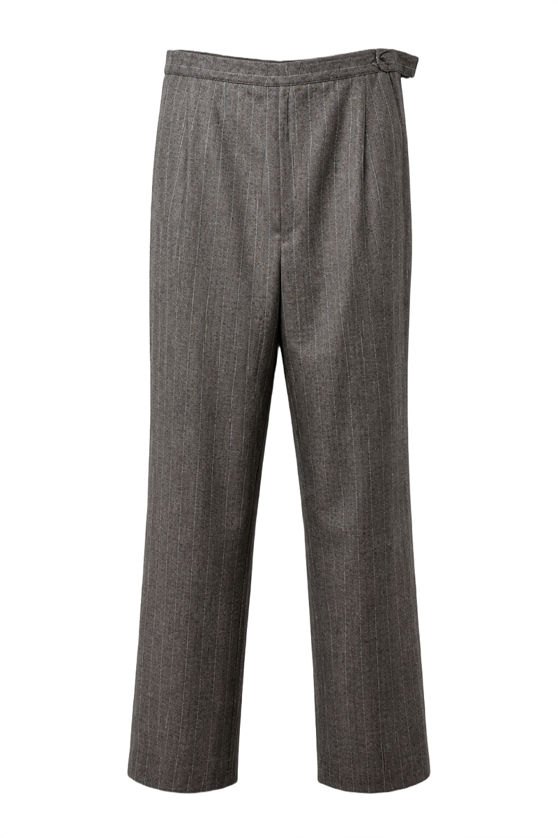 1990s Grey Wool Blend Trousers - Front View