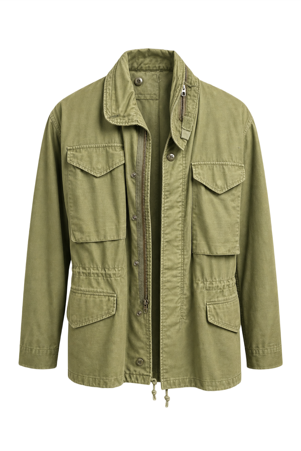 1940s Olive Green Cotton Jacket - Front View