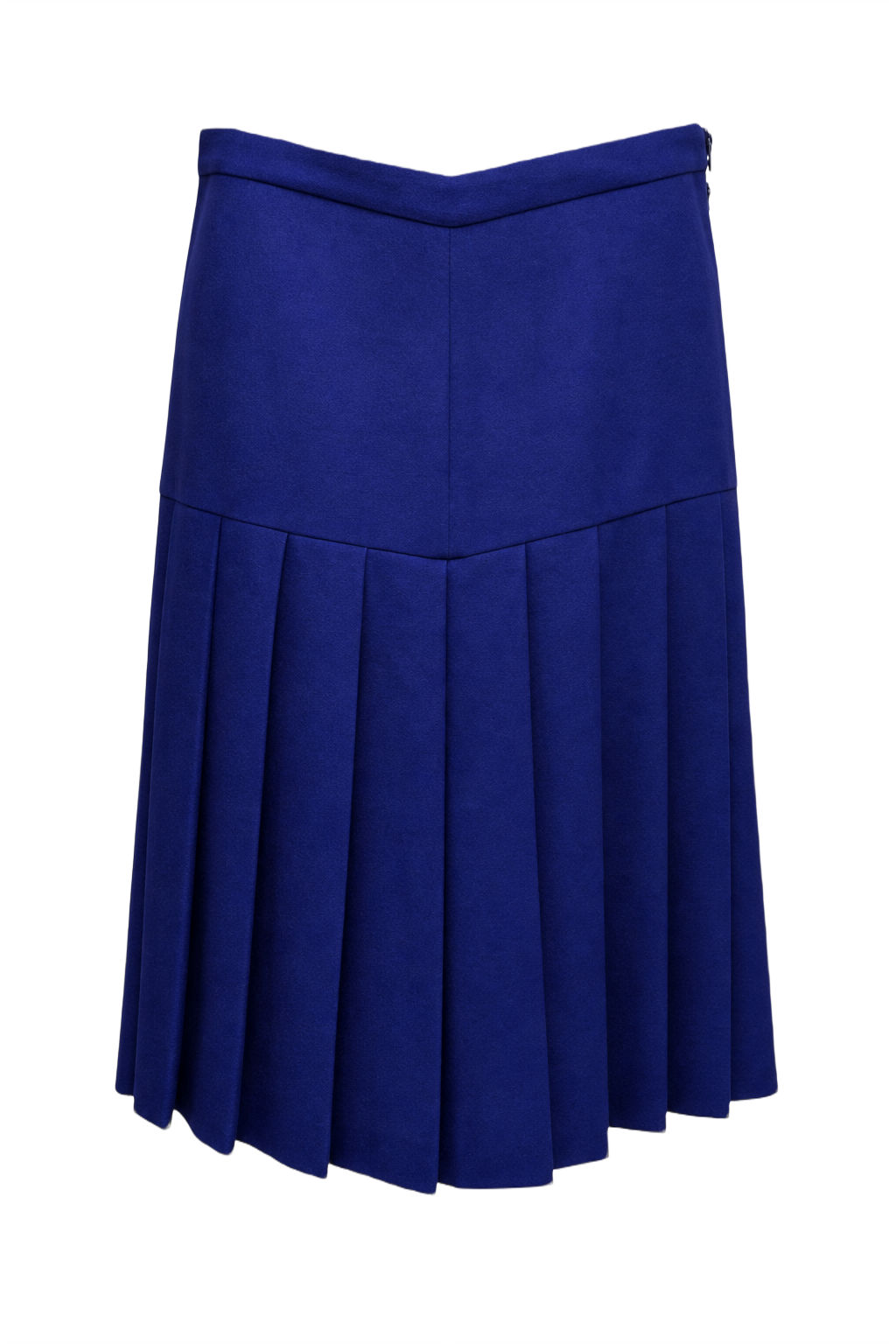 1970s Royal Blue Polyester Skirt - Front View