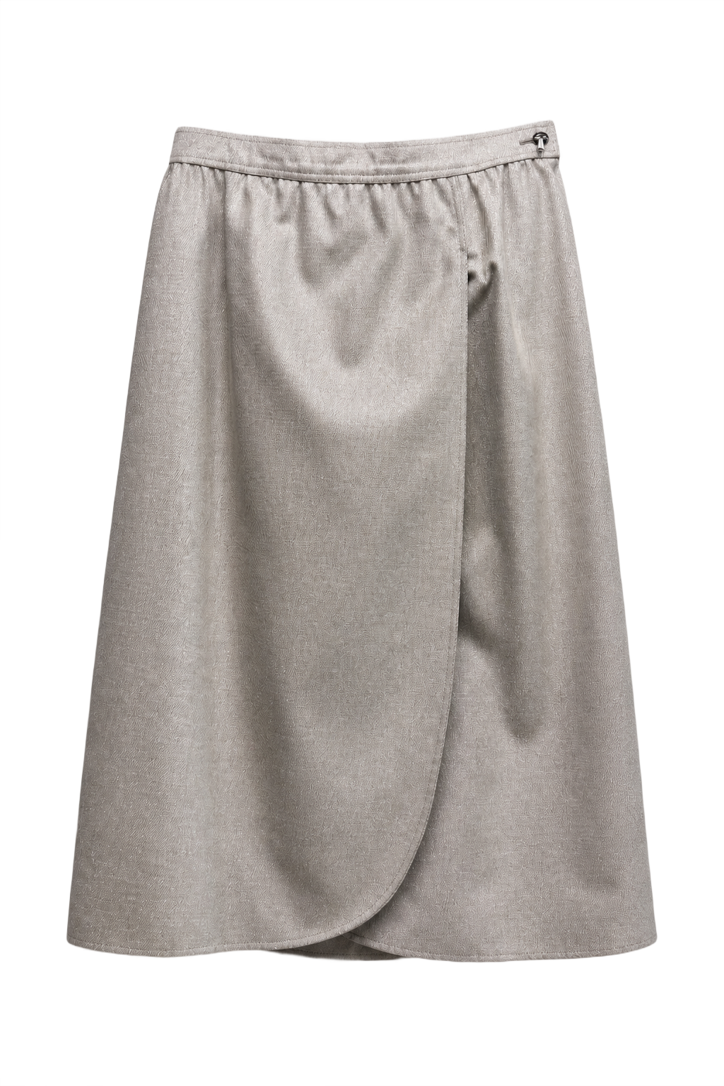 1980s Silver Synthetic Blend Skirt - Front View