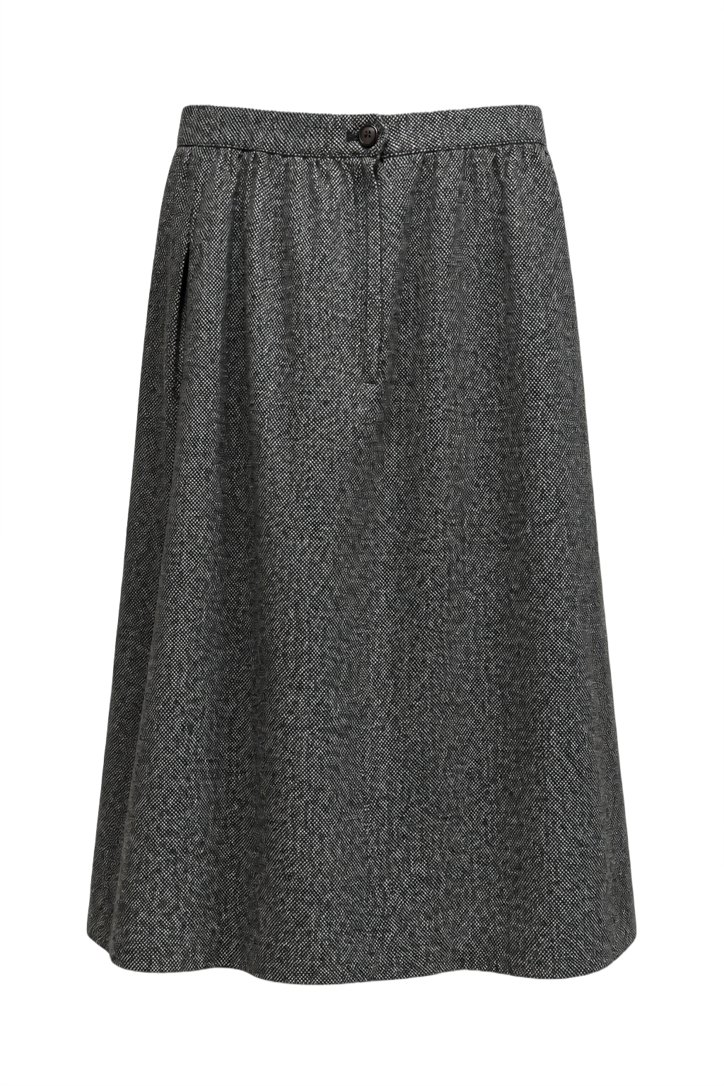 1990s Gray Wool Blend Skirt - Front View