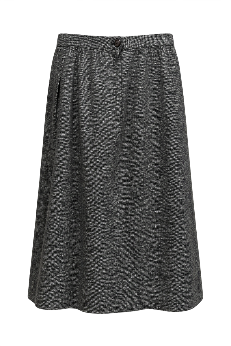 1990s Gray Wool Blend Skirt - Front View