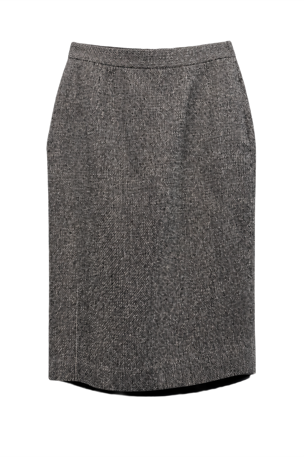 1990s Grey Wool Blend Skirt - Front View