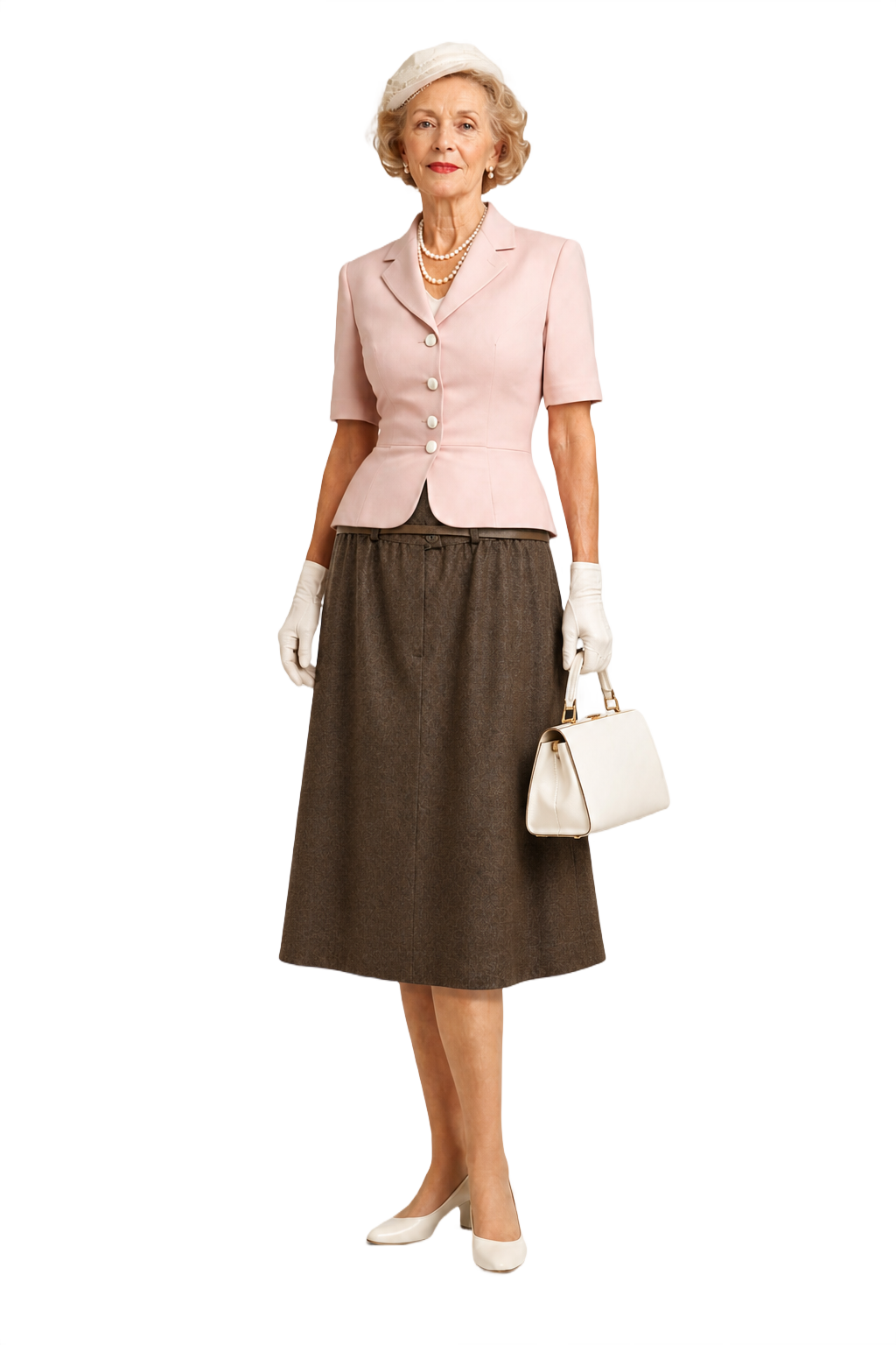 1950s Brown Wool Skirt - Model