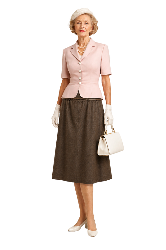 1950s Brown Wool Skirt - Model