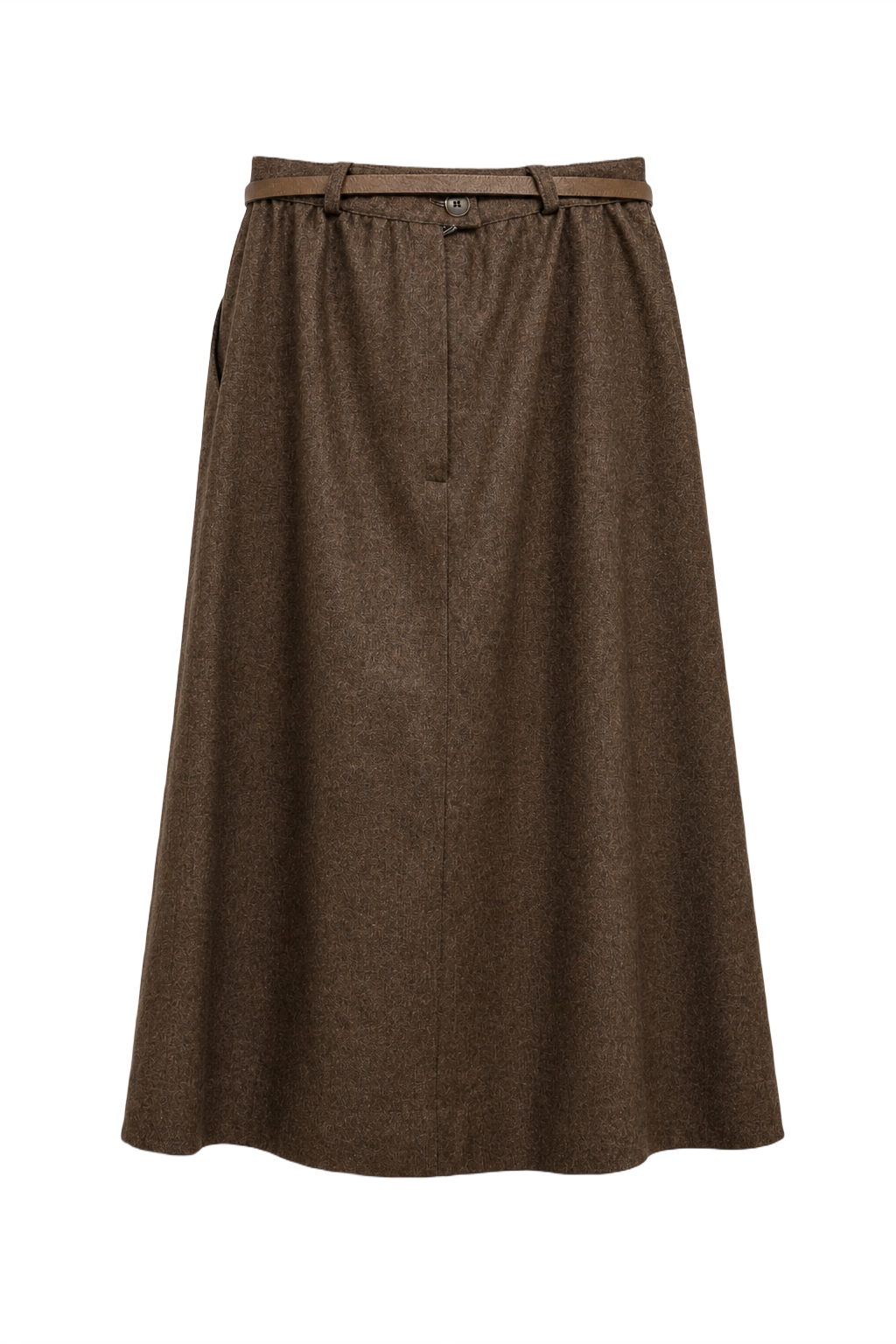 1950s Brown Wool Skirt - Front View