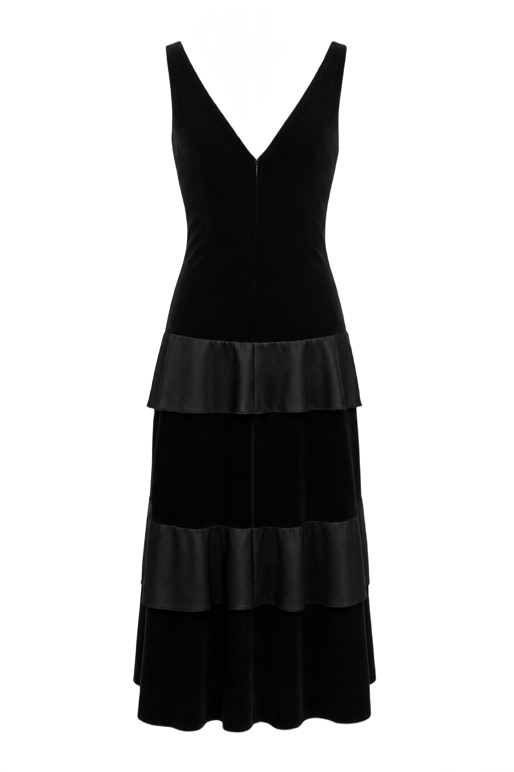 1990s Black Synthetic Blend Dress - Front View