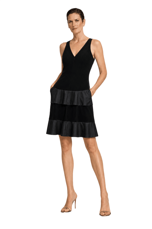 1990s Black Synthetic Blend Dress - Model