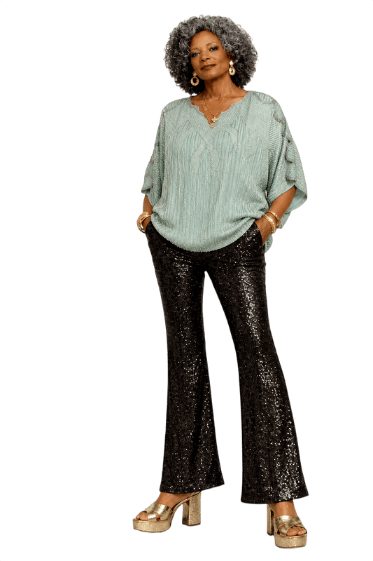 1980s Mint Green Synthetic Blend Blouse - Model