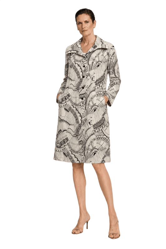 1990s Cream White Synthetic Blend Coat - Model