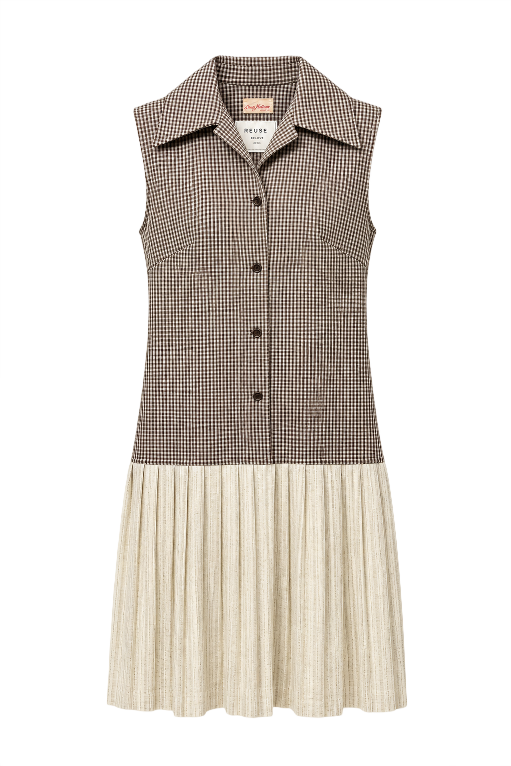 1960s Brown Synthetic Blend Dress - Front View