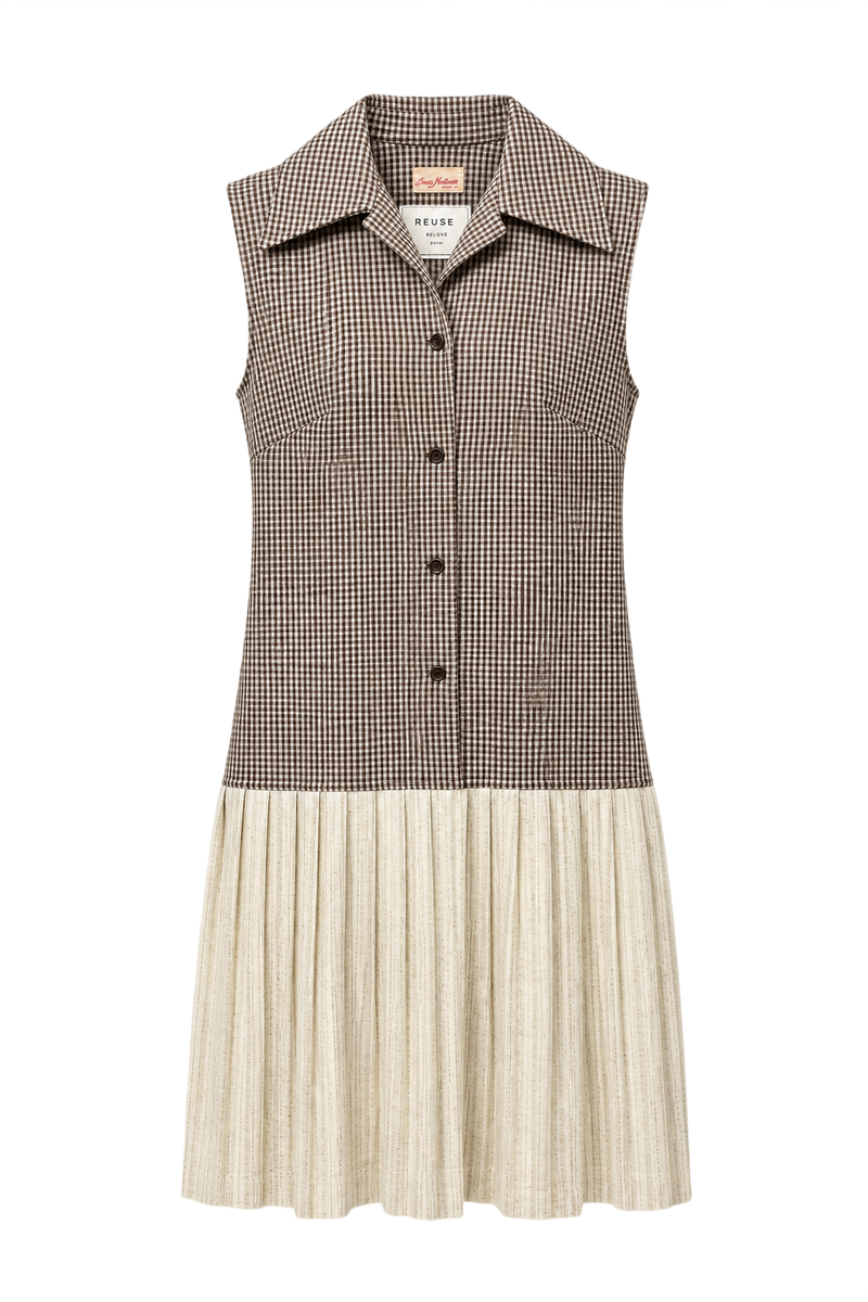 1960s Brown Synthetic Blend Dress - Front View