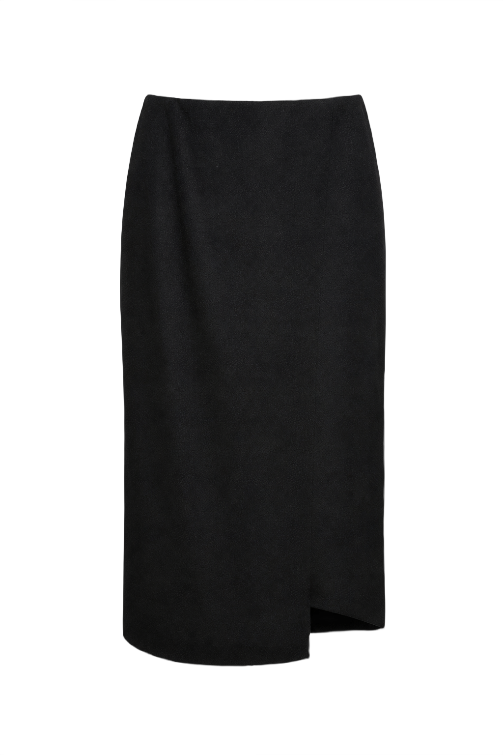 1990s Black Wool Blend Skirt - Front View
