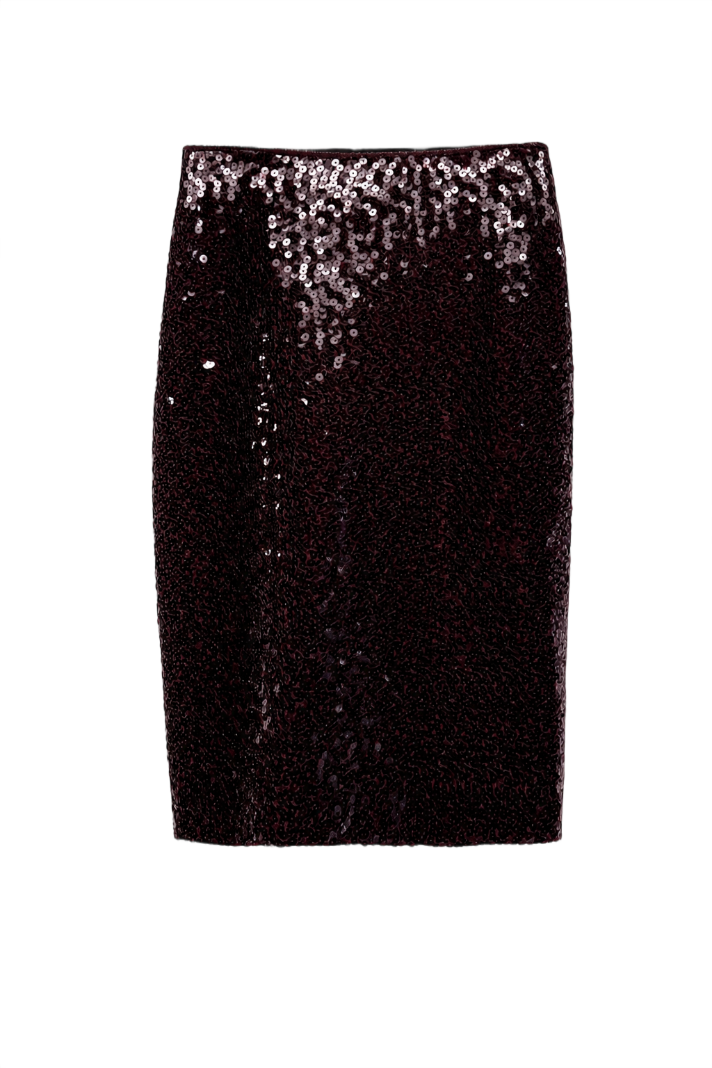 1970s Burgundy Synthetic Blend Skirt - Front View