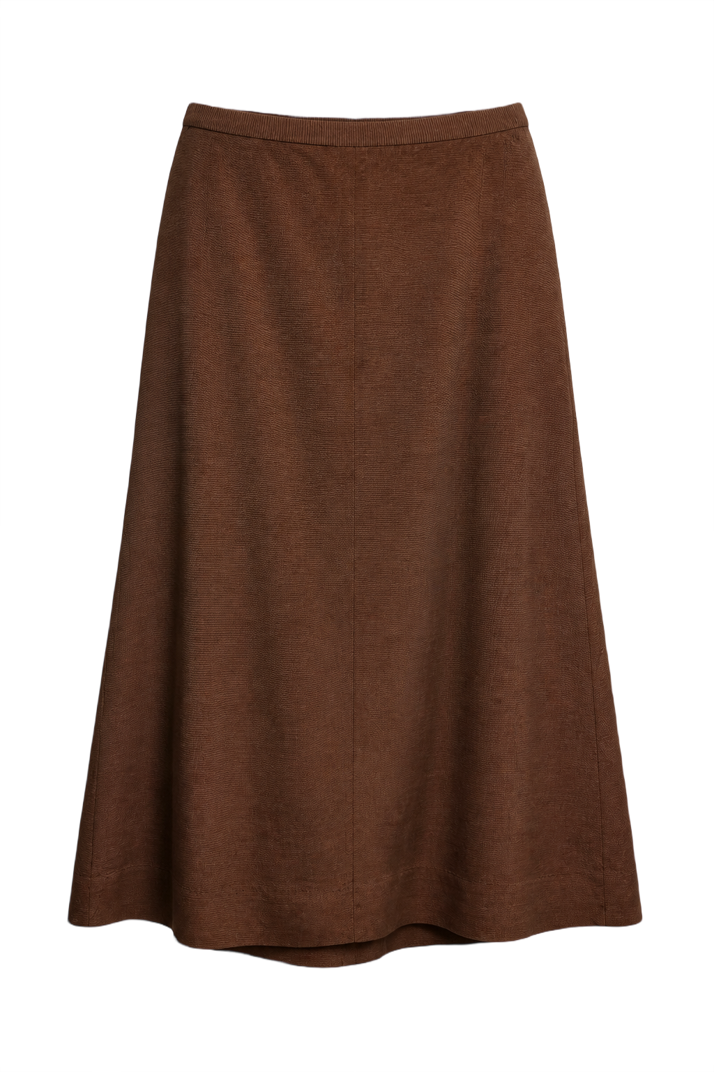 1970s Brown Synthetic Blend Skirt - Front View