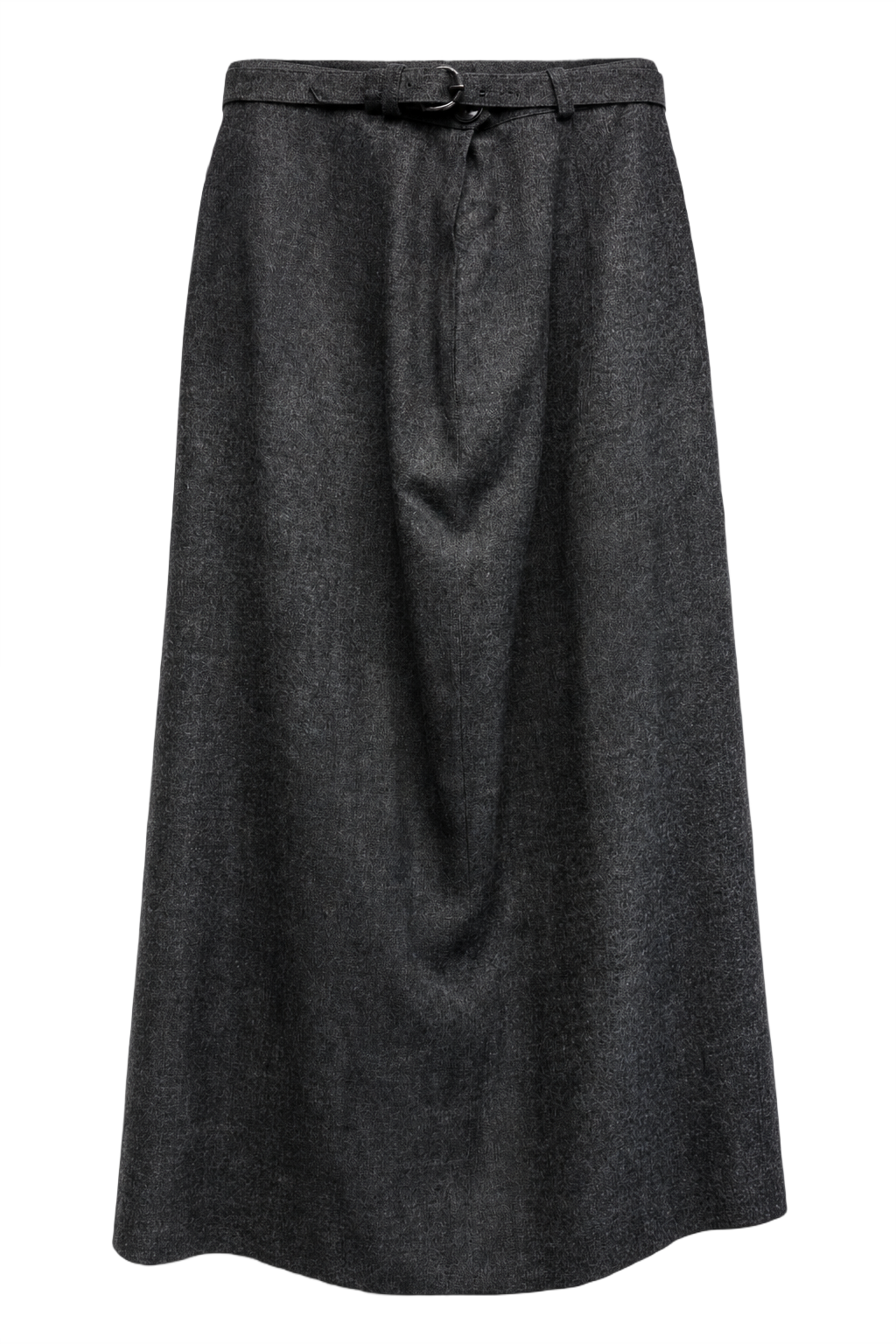 1970s Grey Synthetic Blend Skirt - Front View