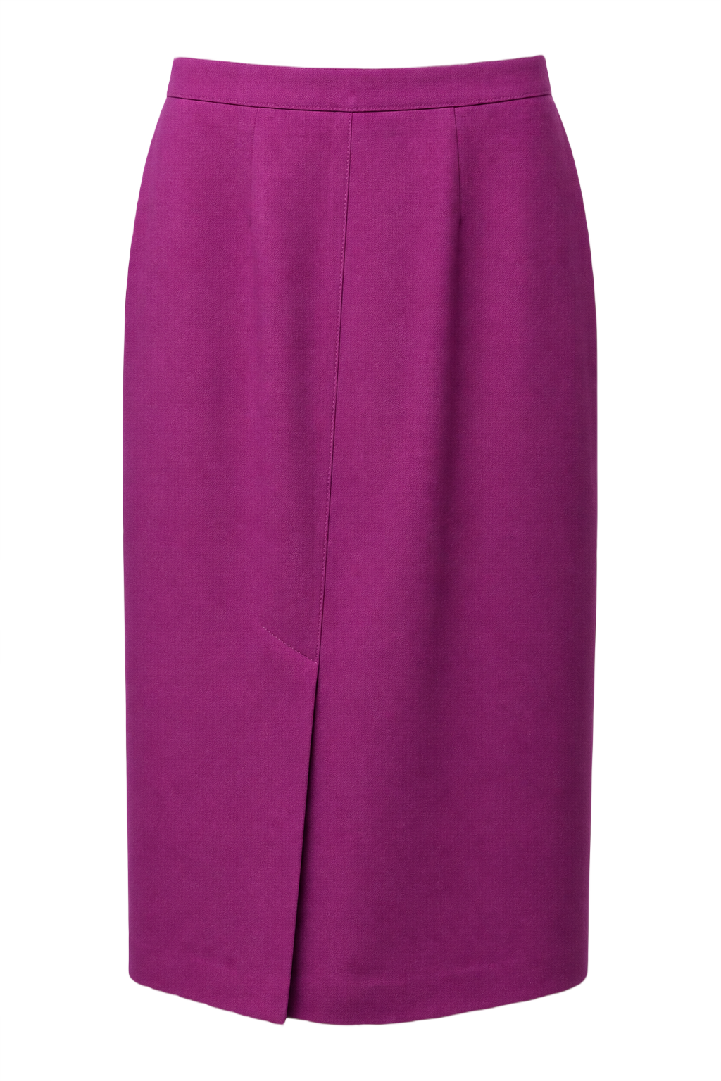 1970s Magenta Synthetic Blend Skirt - Front View